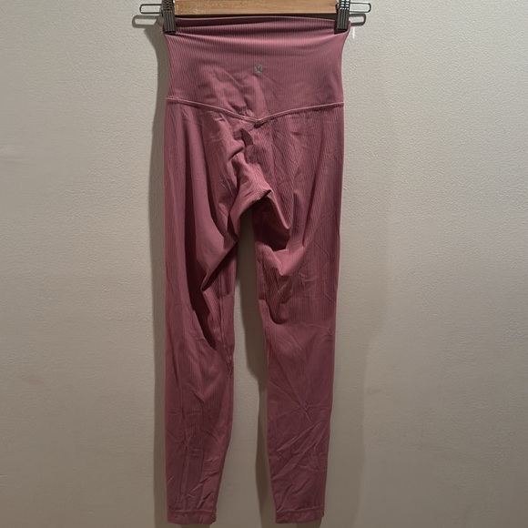 Lululemon Align Pink High Rise Ribbed Leggings Size 2 - Picture 6 of 8